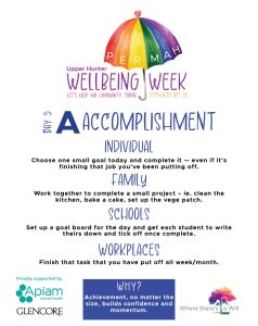 Wellbeing Week Day 5 – A for Accomplishment