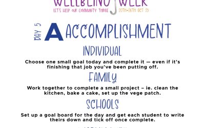 Wellbeing Week Day 5 – A for Accomplishment