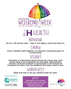 Wellbeing Week Day 6 – H for Health